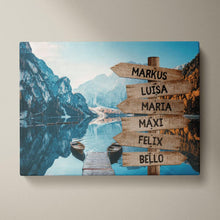 Lade das Bild in den Galerie-Viewer, Wanderschild - Personalisierte Leinwand (bis 8 Personen)