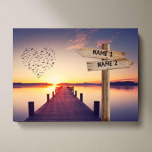 Lade das Bild in den Galerie-Viewer, Wanderschild - Personalisierte Leinwand (bis 8 Personen)